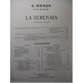 BRAGA G. La Serenata Piano Violon ou Violoncelle