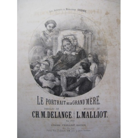 MALLIOT L. Le Portrait de la Grand'mère Rambert Chant Piano 1868