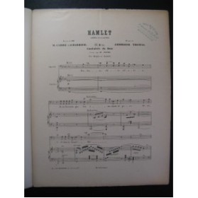 THOMAS Ambroise Hamlet No 2 Chant Piano 1928