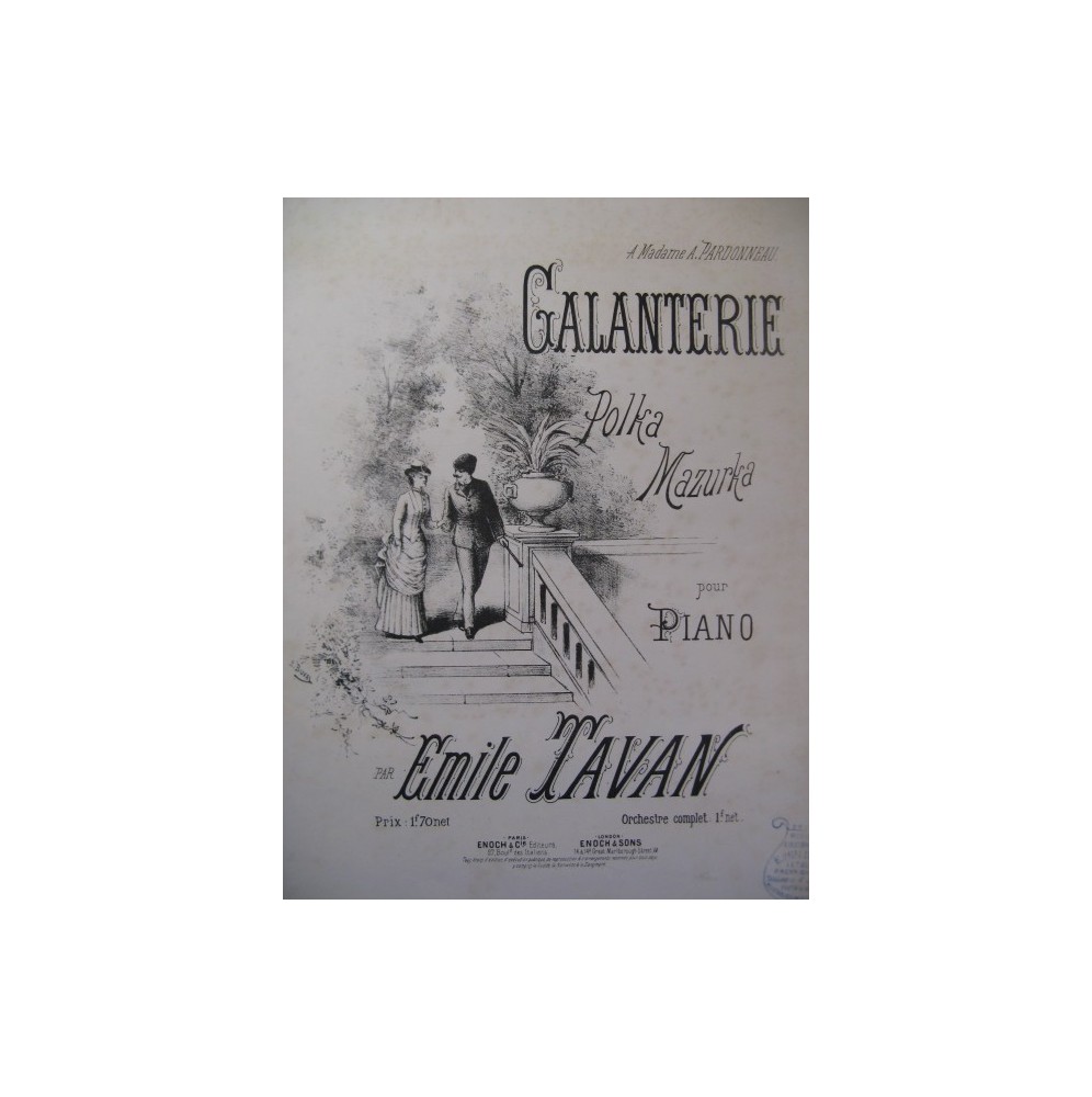 TAVAN Emile Galanterie Piano 1883