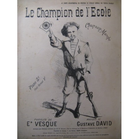 DAVID Gustave Champion de l'Ecole Chant Piano
