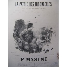 MASINI F. La Patrie des Hirondelles Chant Piano ca1850