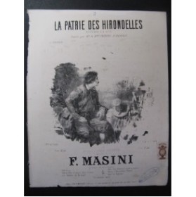 MASINI F. La Patrie des Hirondelles Chant Piano ca1850