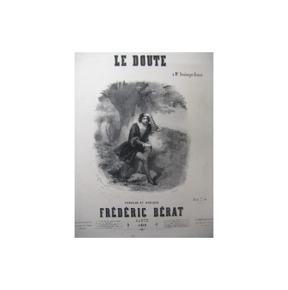 BÉRAT Frédéric Le Doute Chant Piano 1849
