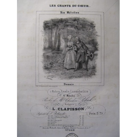 CLAPISSON Louis Demain Chant Piano ca1840