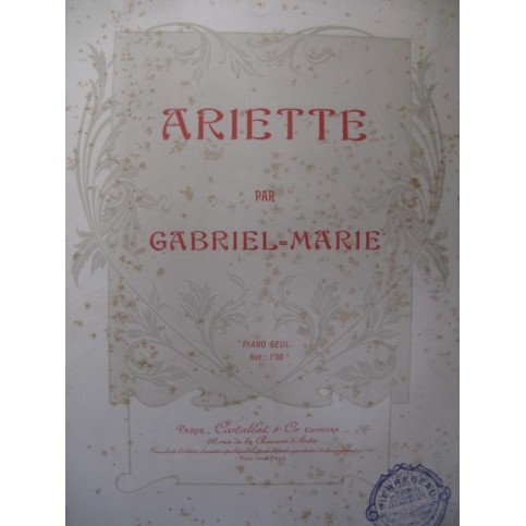 GABRIEL-MARIE Ariette Piano ca1905