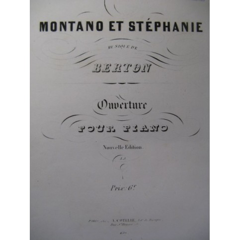 BERTON Henri-Montan Montano et Stéphanie Ouverture Orchestre ca1810