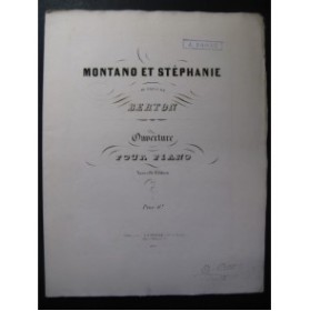 BERTON Henri-Montan Montano et Stéphanie Ouverture Orchestre ca1810