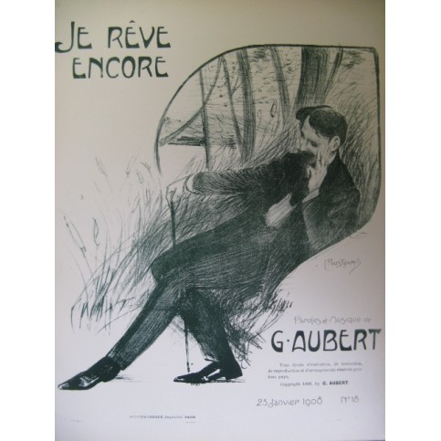 AUBERT Gaston Je Rêve Encore Pousthomis Chant Piano 1908