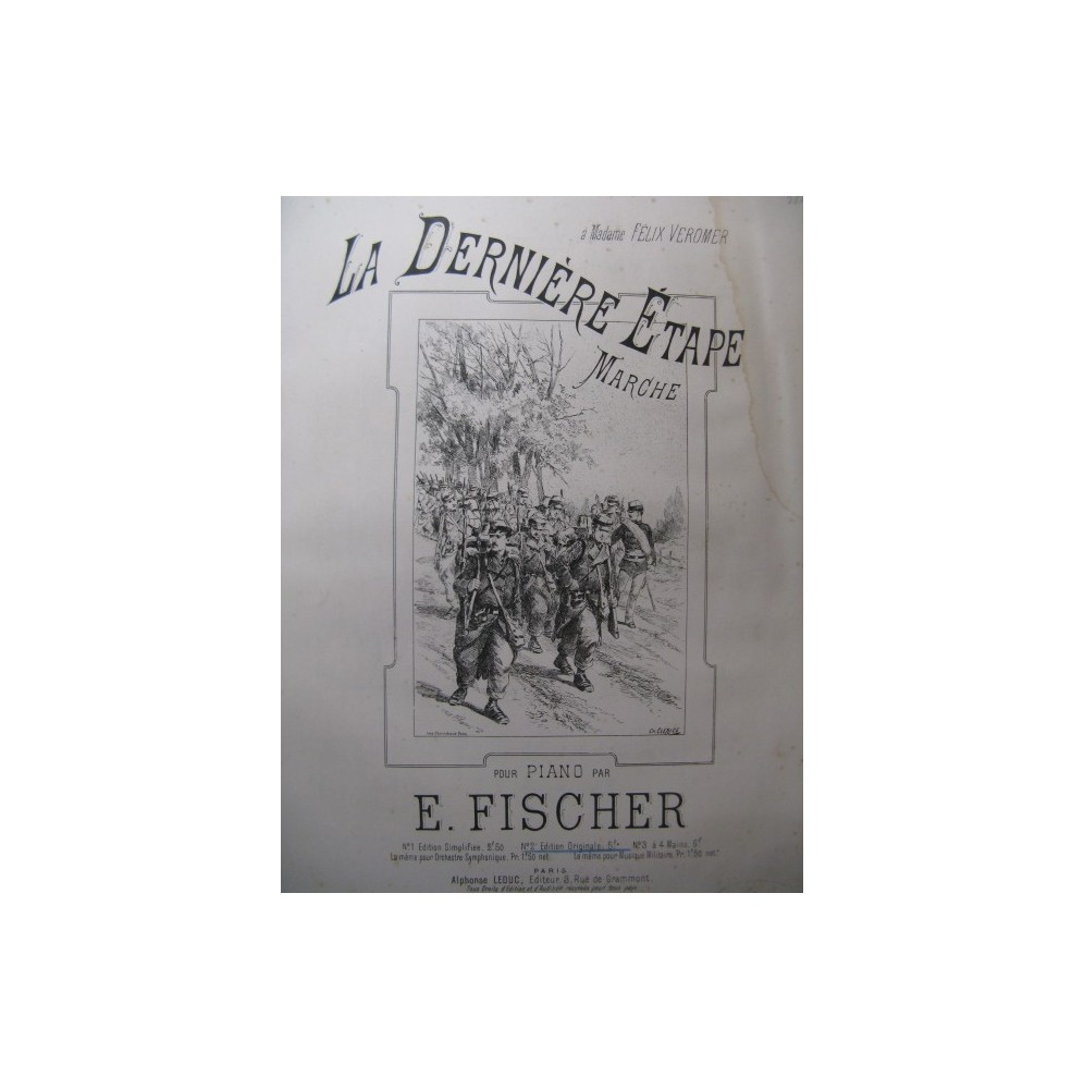 FISCHER Emile La dernière étape Piano 1883
