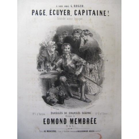MEMBRÉE Edmond Page Ecuyer C. Nanteuil Chant Piano 1850