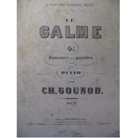 GOUNOD Charles Le Calme Piano ca1865