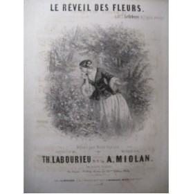 MIOLAN A. Le Réveil des Fleurs Chant Piano ca1850
