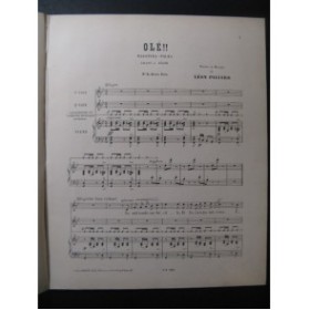 PALIARD Léon Olé ! Chant Piano Tambour de Basque Castagnettes XIXe