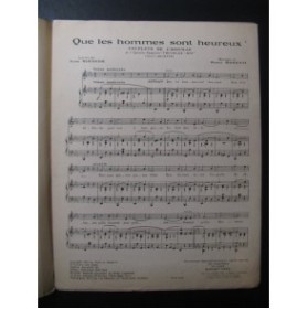 MORETTI Raoul Que les Hommes sont Heureux Chant Piano 1924