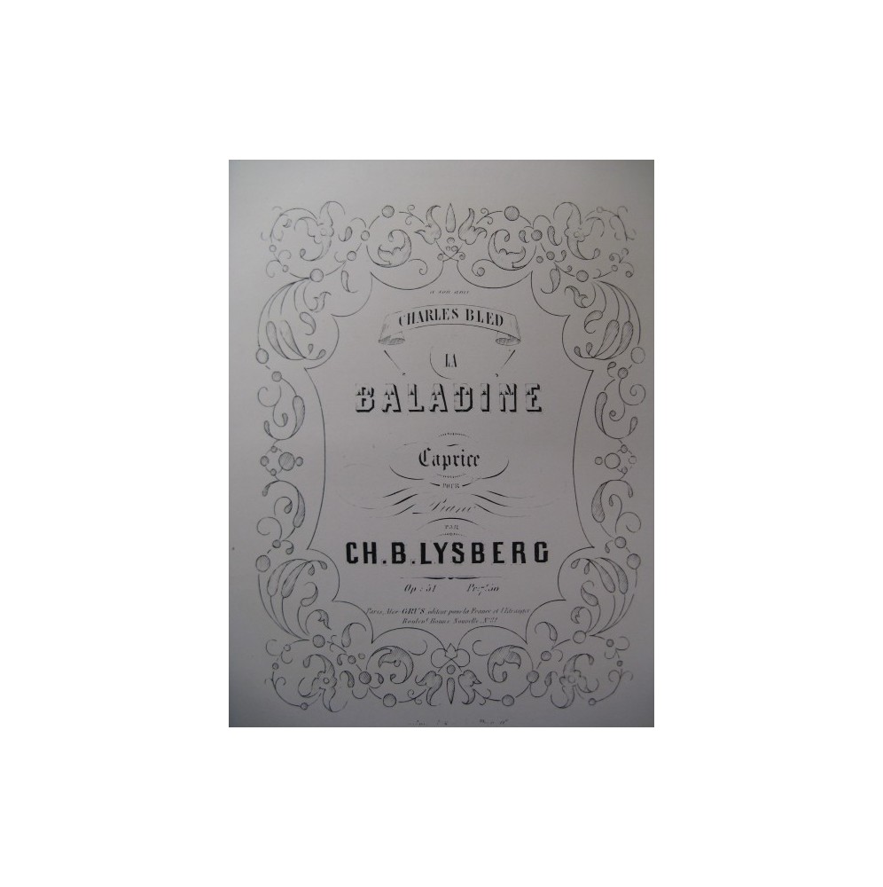 LYSBERG Ch. B. La Baladine Piano ca1860