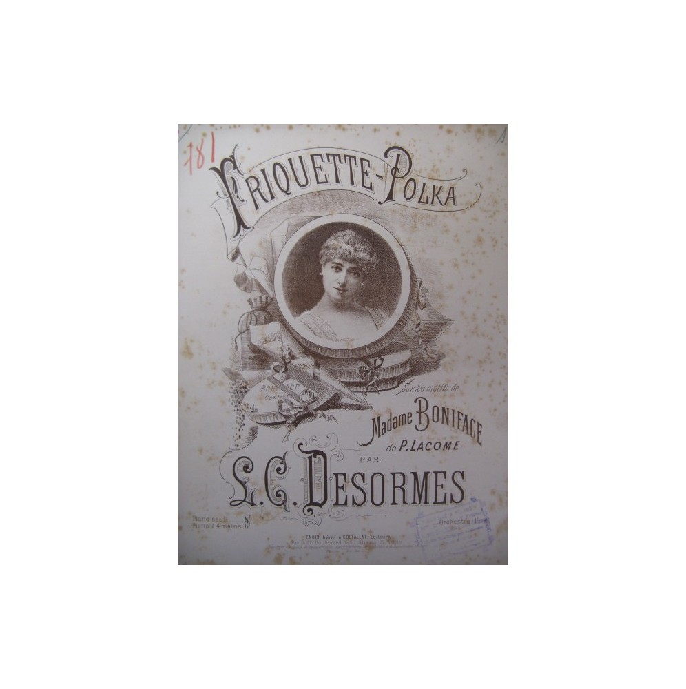 DESORMES L. C. Friquette Polka Piano 1883