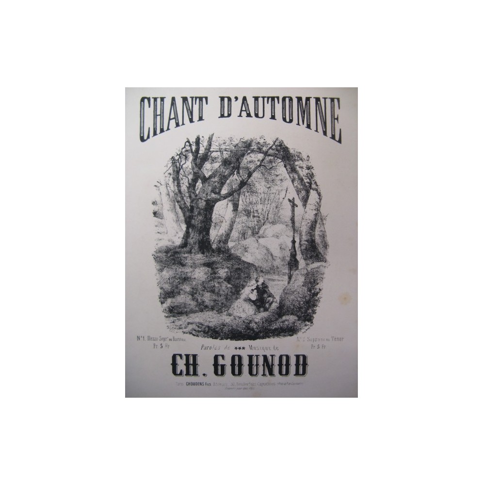 GOUNOD Charles Chant d'Automne Chant Piano XIXe