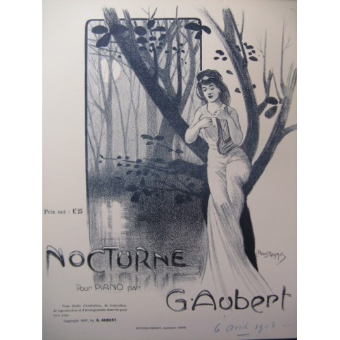 AUBERT Gaston Nocturne Pousthomis Piano 1909