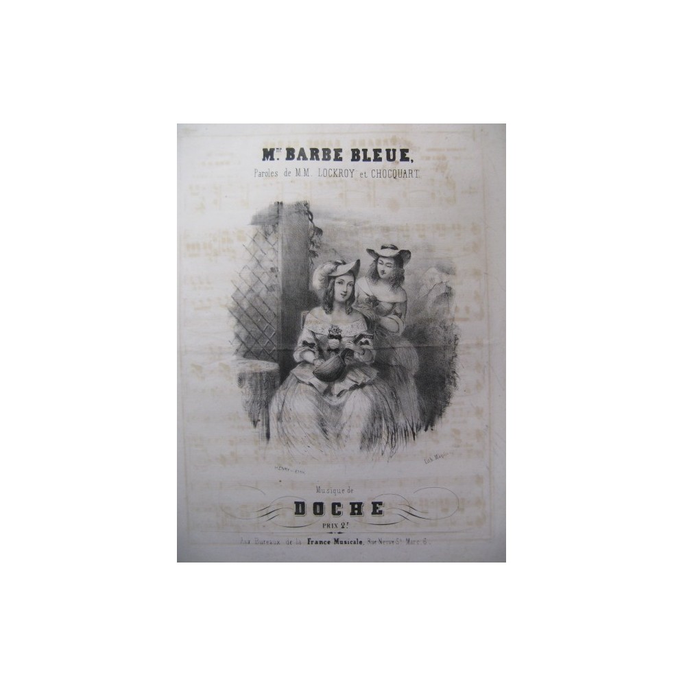 DOCHE A. Mme Barbe Bleue Chant Piano ca1840