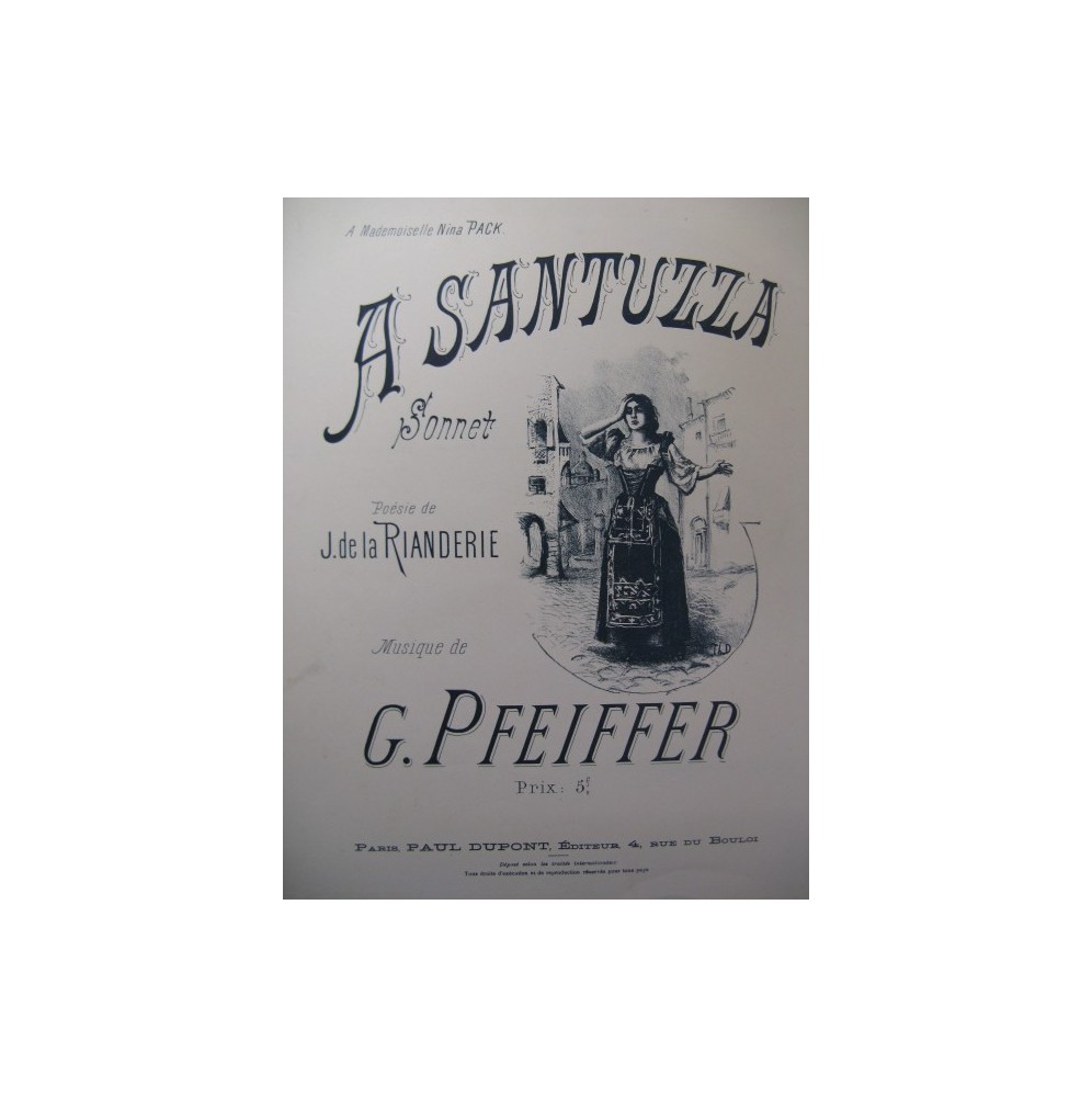 PFEIFFER G. A Santuzza pour Chant Piano