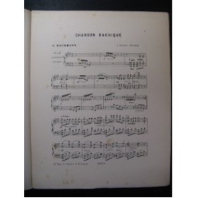 BACHMANN Georges Chanson Bachique Piano ca1887