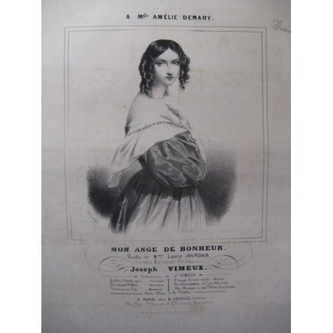 VIMEUX Joseph Mon Ange de Bonheur Chant Piano ca1840