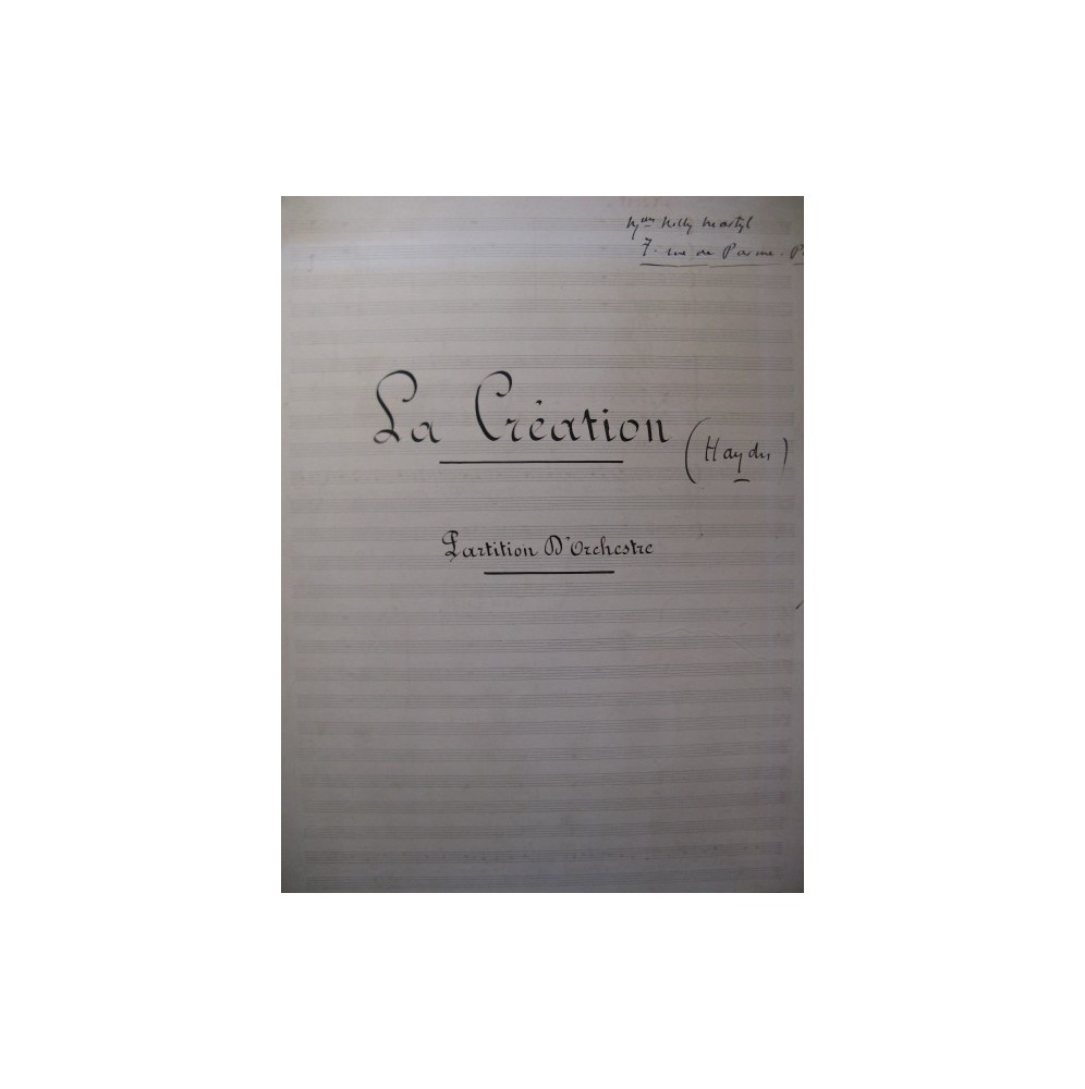 HAYDN Joseph La Création Air de Soprano Orchestre ca1900