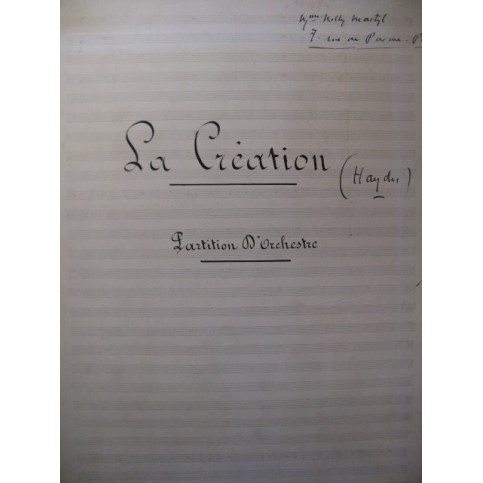 HAYDN Joseph La Création Air de Soprano Orchestre ca1900