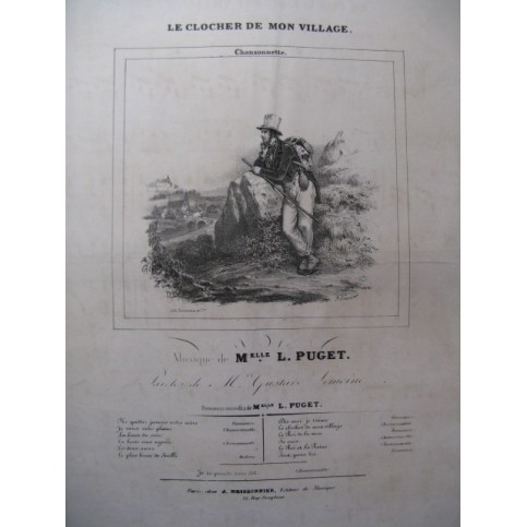 PUGET Loïsa Le Clocher de mon Village Chant Piano ca1830