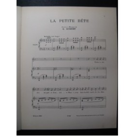 AUBERT Gaston La Petite Bête Pousthomis Chant Piano 1908