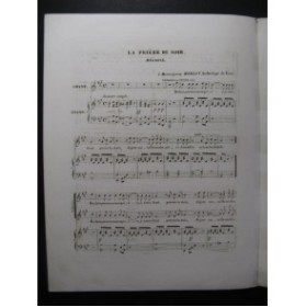 MOREAU A. La Prière du Soir Chant Piano ca1840