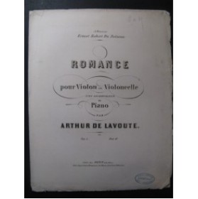 DE LAVOUTE Arthur Romance Piano Violon et Violoncelle XIXe