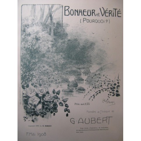 AUBERT Gaston Bonheur et Vérité Pousthomis Chant Piano 1908