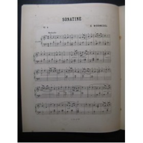 WORMESEL C. Sonatine No 3 Piano ca1880