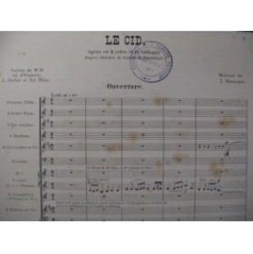 MASSENET Jules Le Cid Ouverture Orchestre 1895