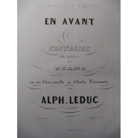 LEDUC Alphonse En Avant Piano ca1845