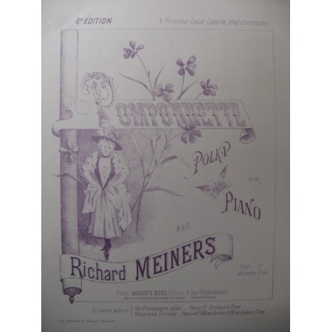 MEINERS Richard Pomponnette Polka Piano XIXe