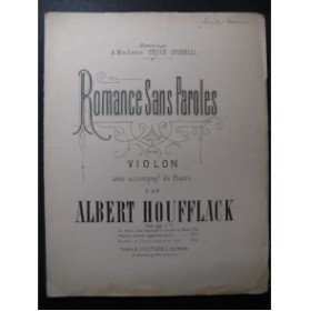HOUFFLACK Albert Romance sans Paroles Violon Piano XIXe