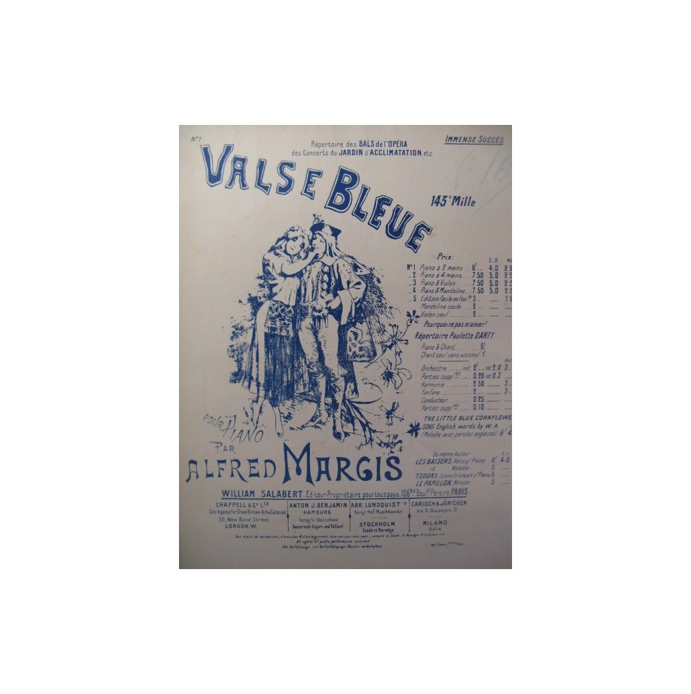 MARGIS Alfred Valse Bleue pour le Piano