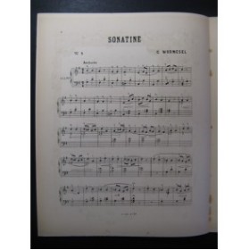 WORMESEL C. Sonatine No 3 Piano ca1880