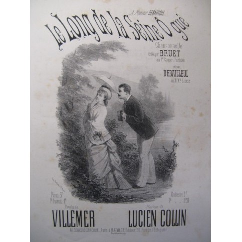 COLLIN Lucien Le Long de la Seine O gué Chant Piano XIXe