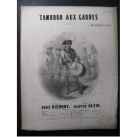 KLEIN Aloys Tambour aux Gardes Chant Piano ca1850