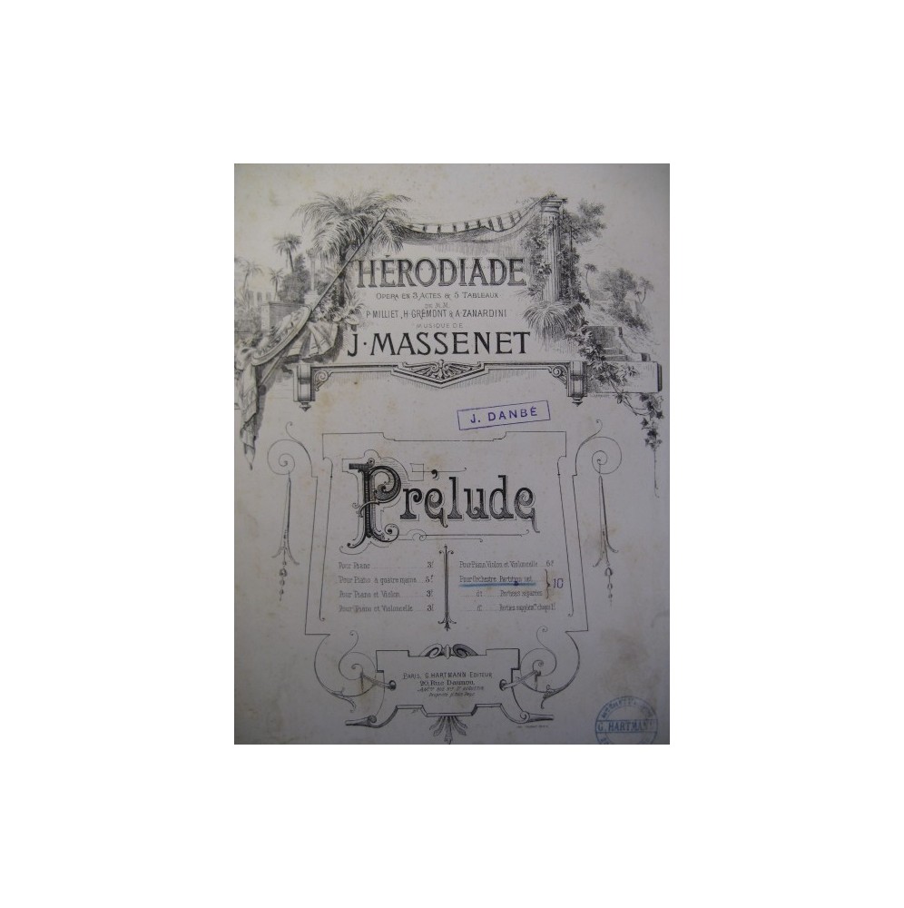 MASSENET Jules Prélude d'Hérodiade Orchestre 1894