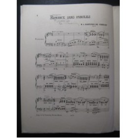 MARTINEZ DE FERRARI Marcial A. Romance sans paroles Piano Dédicace 1894