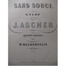 ASCHER Joseph Sans Souci Piano 4 mains XIXe
