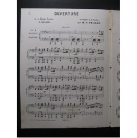 DE VILBAC Renaud Gazza Ladra Rossini Ouverture Piano 4 mains ca1860