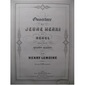 LEMOINE Henry Méhul Jeune Henri Piano 4 mains ca1860