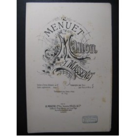 MASSENET Jules Manon Menuet Orchestre 1893