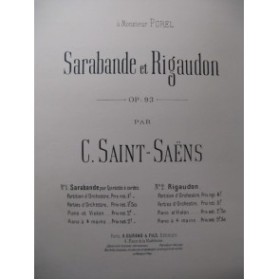 SAINT-SAËNS Camille Sarabande Piano 4 mains 1893